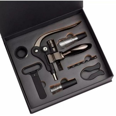 Wine Enthusiast Wine Lover's Lever Corkscrew 7-Piece Gift Set