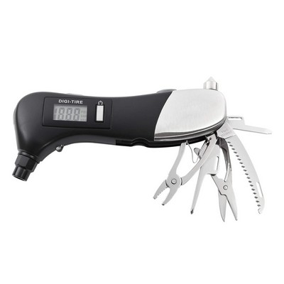 9-In-1 Digital Tire Gauge & Auto Emergency Survival Tool