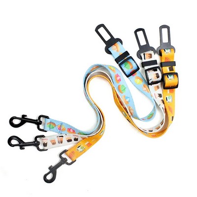Sublimated Seatbelt Leash with Adjustable Loop