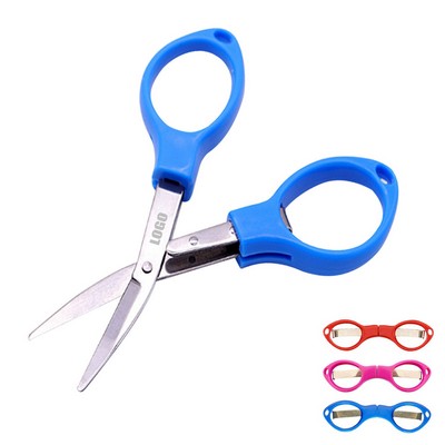 Folded Portable Scissors w/Plastic Handle