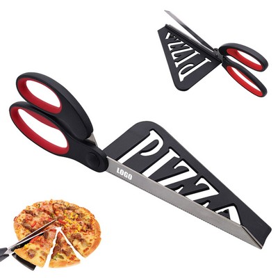 Pizza Cutter Scissors w/Side Spatula
