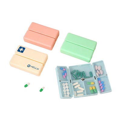 Moq25 Magnetic Foldable Pill Organizer With 7 Compartments
