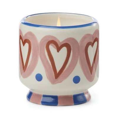 A Dopo 8 Oz "Hearts" Ceramic Candle - Rosewood Vanilla