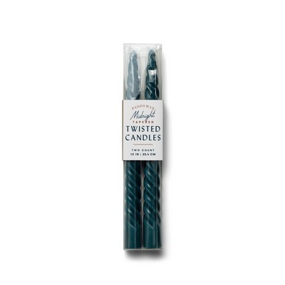Twisted Taper 10" Midnight Blue Boxed Candles, 2 Per Pack