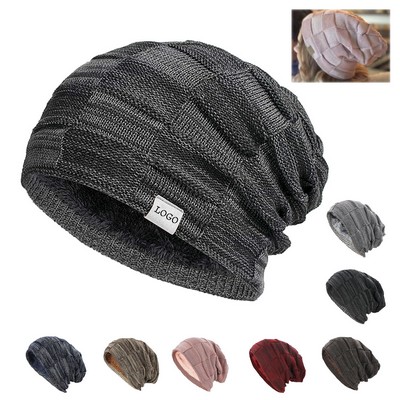 Lined Knit Warm Thick Stocking Beanie Hat