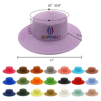 Wide Brim Straw Boater Hat