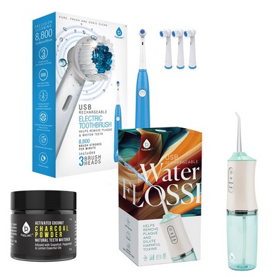 Pursonic Complete Dental Care Power Pack - Electric Toothbrush Water Flosser & Whitening Powder