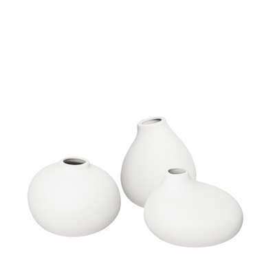 Blomus Nona White Porcelain Mini Vases - Set Of 3