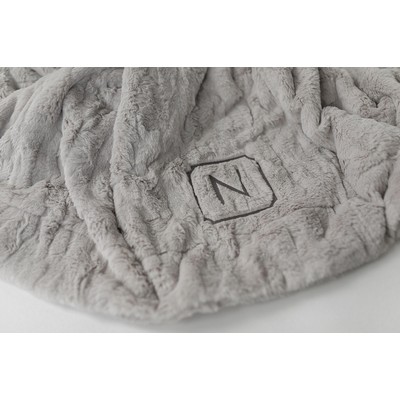 Patterned Faux Fur Zippered Feather-Throw