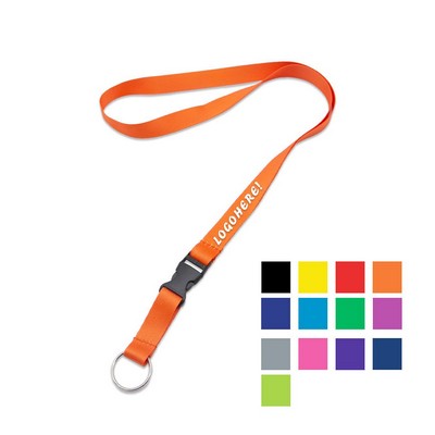 Custom 1/2" Lanyard w/ Metal Split Ring & Buckle Release