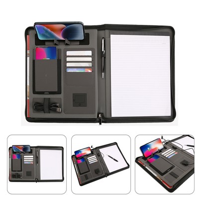 Power Padfolio with Wireless Charging and 5000mAh Battery Pack