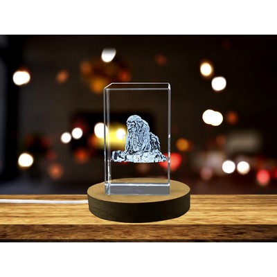 Villa Demidoff 3D Engraved Crystal Trophy Award - Italian Architectural Recognition Gift