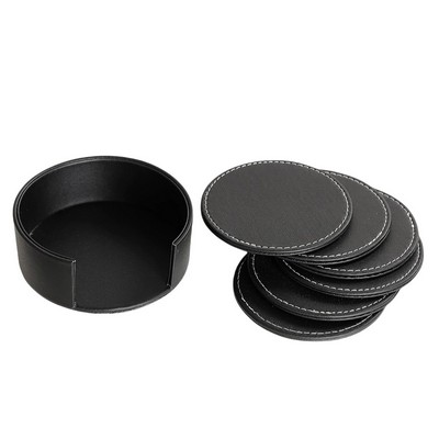 Custom Coffee Set of 6 Leather Coaster