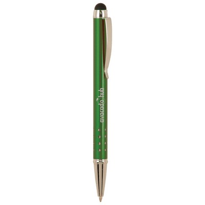 Pen with Silver Trim and Stylus
