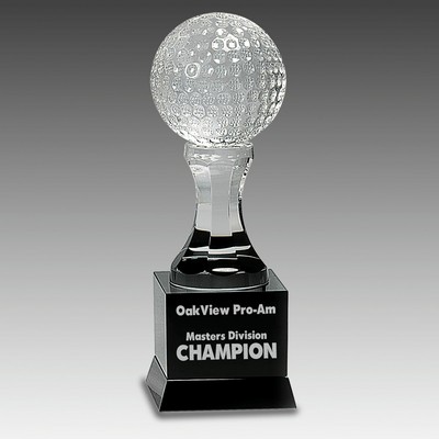 Crystal Golf Ball on Pedestal Base