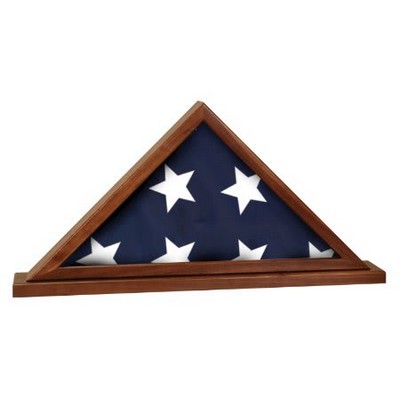 Genuine Walnut Flag Display Case with Base Attached