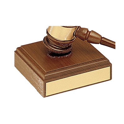 Walnut Gavel Sounding Block w/Plate (Gavel Sold Separately)