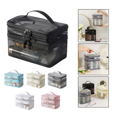 Two-Tier Weave Cosmetic Organizer