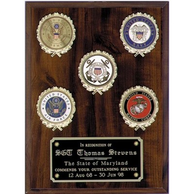 5 logos on Solid Walnut