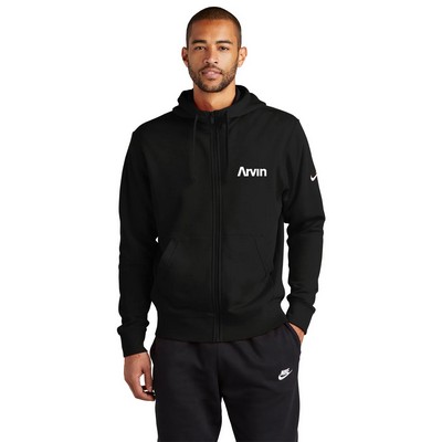 Nike® Club Fleece Sleeve Swoosh Full-Zip Embroidered Hoodie
