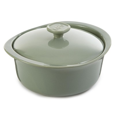 BergHoff Leo Balance Stoneware Casserole 9.5", 4.5Qt. w/Stone Cover, Sage