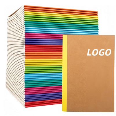 A5 Kraft Paper Yintage Colorful Spine Notebook Notepad