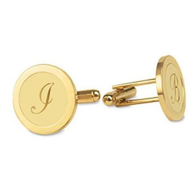 Monogram Gold Script Cufflinks