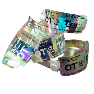 3/5"W Sublimated PVC Laser Event Wristband w/ Locking Buckle