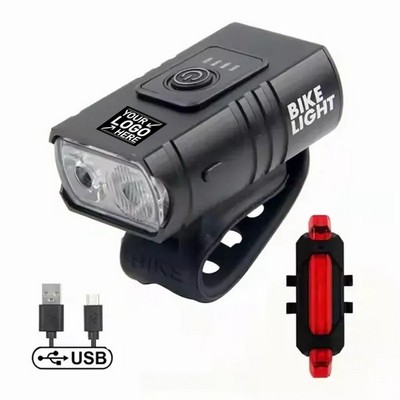 USB Rechargeable LED Bike Light Set for Safe Night Riding