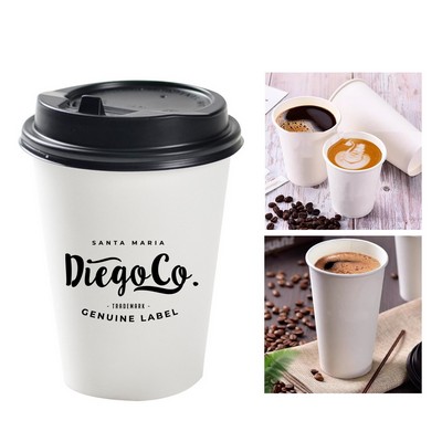 12oz Double Layer Coffee Cup with Lid