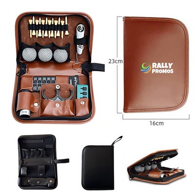 PU Leather Carrying Golf Club Gadgets Kits Case Bag
