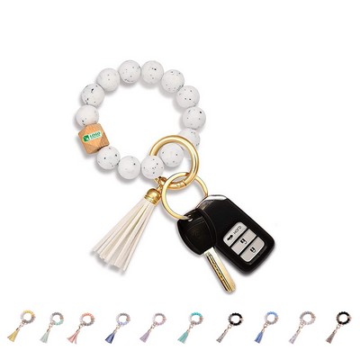 Silicone Bead Bracelet Key Ring