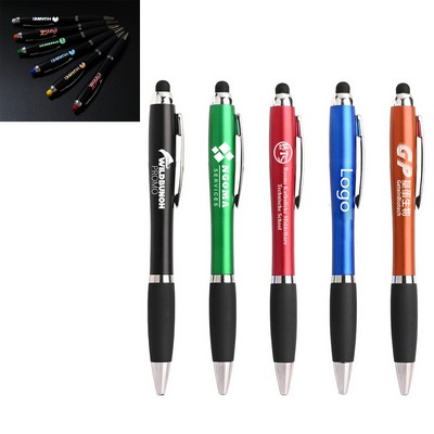LED Light-Up Stylus Pen with Rubber Grip