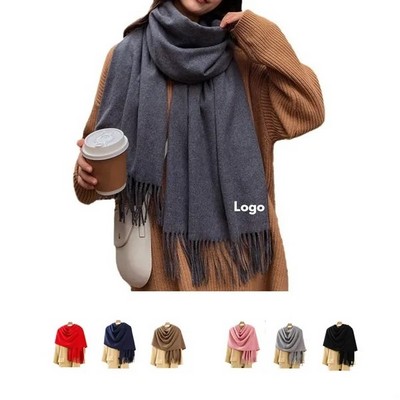 Long Wool Fleece Scarf (78.7 " X 27.6 ")