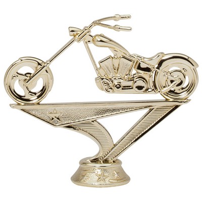 3 3/4" Gold Plastic Chopper Motorcycle Trophy Figure