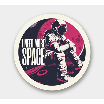 Circle - Permanent Writeable Matte Sticker - 4" Diameter