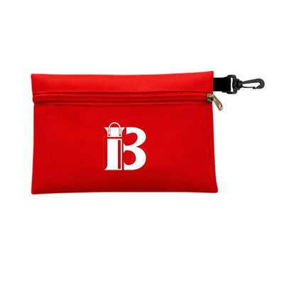 Large Zipper Storage Pouch w/ Plastic Hook