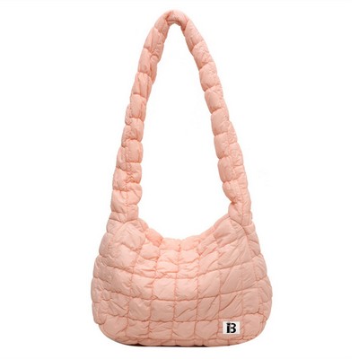 Nylon folded cloud tote bag