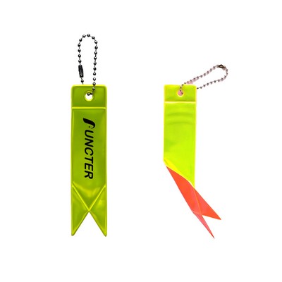Dual Color Ribbon Shape Reflective Key Tag