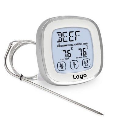 Digital Kitchen Thermometer LCD Display Long Probe for Grill Oven Food Meat Cooking Alarm Timer