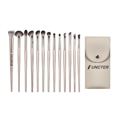 Glamour Gold Cosmetic Brush 13-Piece Set With PU Bag