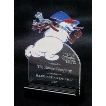 Custom Shape Acrylic w/ Full Color In Black Wood Base (9"x12")