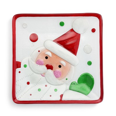 Demdaco (AMC) Waving Santa Square Platter
