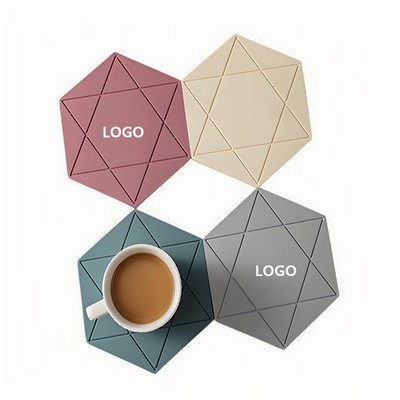 Custom Silicone Hexagonal Heat-Insulating Non-Slip Table Coaster