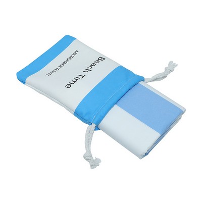 Cabana Stripe Beach Towel w/ Drawstring Bag