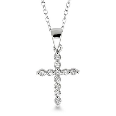 Jilco Inc Diamond Cross Necklace - Sterling Silver