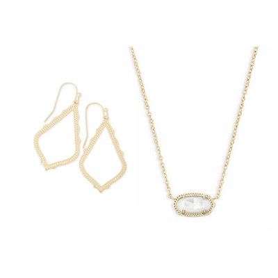 Kendra Scott Elisa Gold Ivory Mop Sophia 2 Pc Set