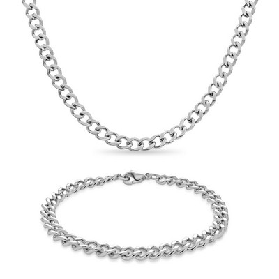 Jilco Inc Gents Curb Link Bracelet & Necklace Set