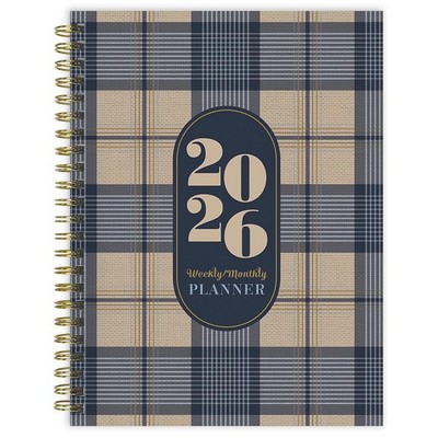 2026 Classic Plaid Medium Weekly Monthly Planner
