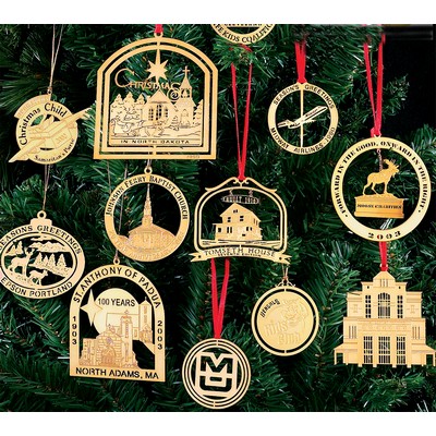 0.3mm Custom 24K Gold Plated Ornament (2½")